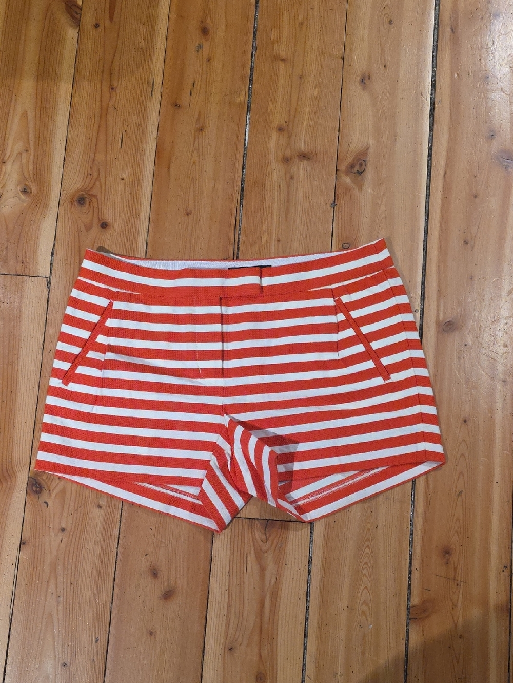 Striped Orange and White Women's Shorts